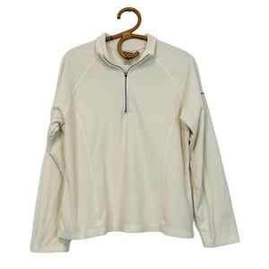 LL Bean | Cream‎ 1/4 Zip Fleece Pullover Lightweight Size L